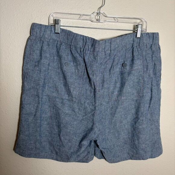 Talbots Shorts Women's 16 Blue Casual Drawstring Linen Blend 7" Inseam - Picture 4 of 9